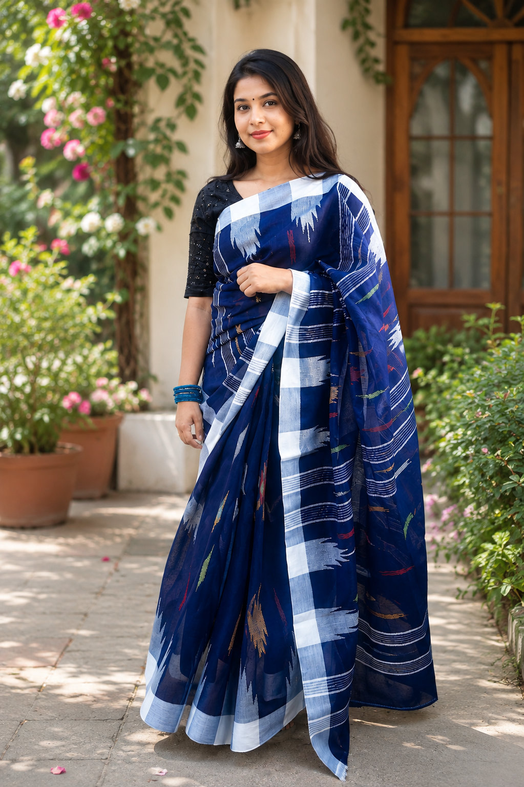 Sylheti Monipuri Sharee (Royal Blue)