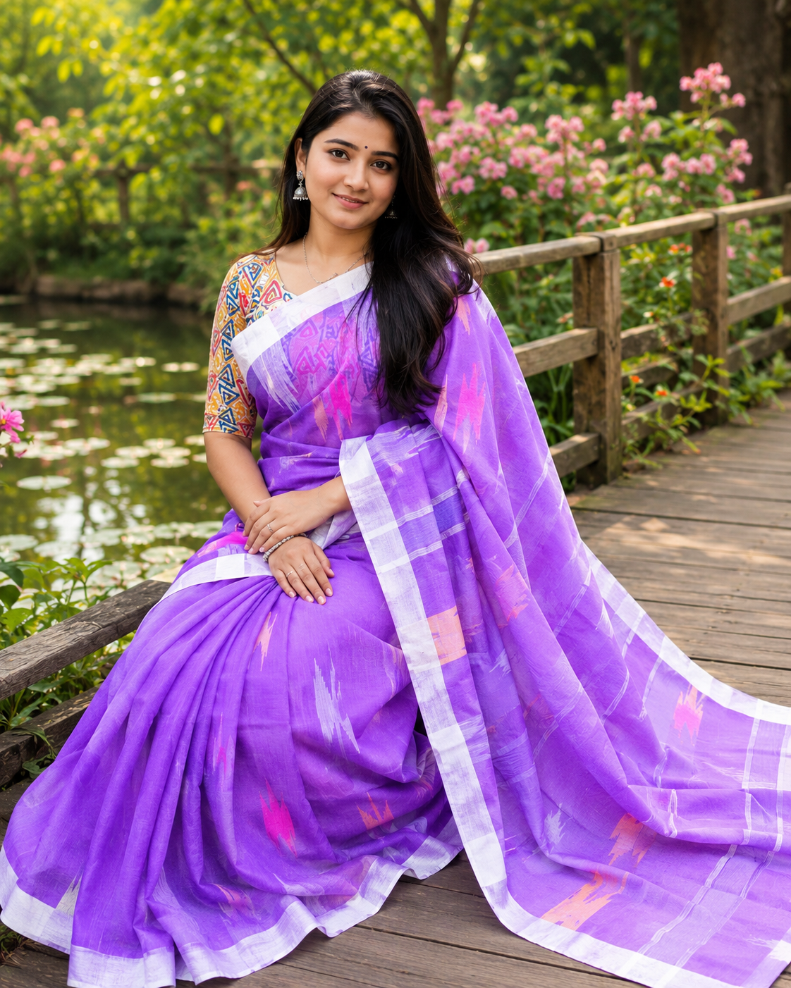 Sylheti Monipuri Sharee (Light Purple)